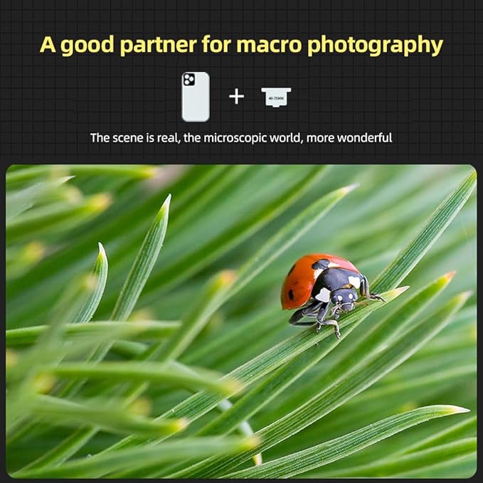 Andoer Mobile Phone Lens Macro Lens Photography Accessories for Smartphone 4K Ultra High Definition with Phone Clip Compatible with Android Smartphones iPhone 15/14/13/12 Max/Xr/X/8