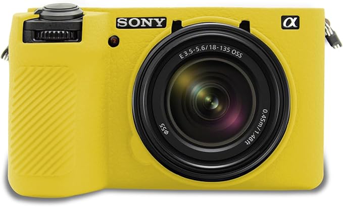 Easy Hood Camera Case for Sony Alpha 6700, Soft Silicone Protective Cover a6700 DSLR Camera Anti-Scratch Slim Fit Body Skin Protector Housing Sleeve for Sony A6700 Mirrorless Camera Yellow
