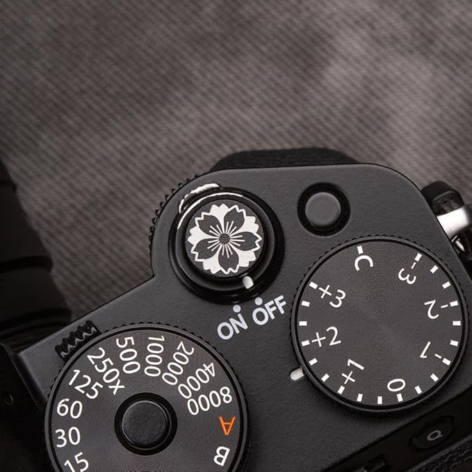 Camera Metal Hot Shoe Cover Shutter Buttons Protector for Fuji X100VI X100V X-T4 X-T3 XPRO3 XPRO2 for Nikon ZF Z5 Z6 Z6II (Black-Shutter Decorative Button)