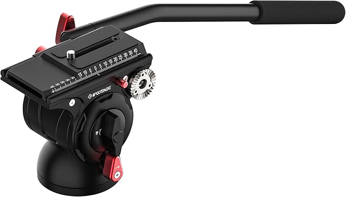 IFOOTAGE Video Fluid Head Komodo K5S, Aluminum Video Head for Tripod Monopod, Camera Fluid Head Mount for DSLR Camera, Camcorder, Monopod & Tripod, Payload 5KG/11LB