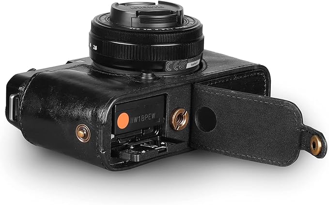 MegaGear Ever Ready Genuine Leather Camera Half Case Compatible with Fujifilm X Series X-E4, Black (MG1981)
