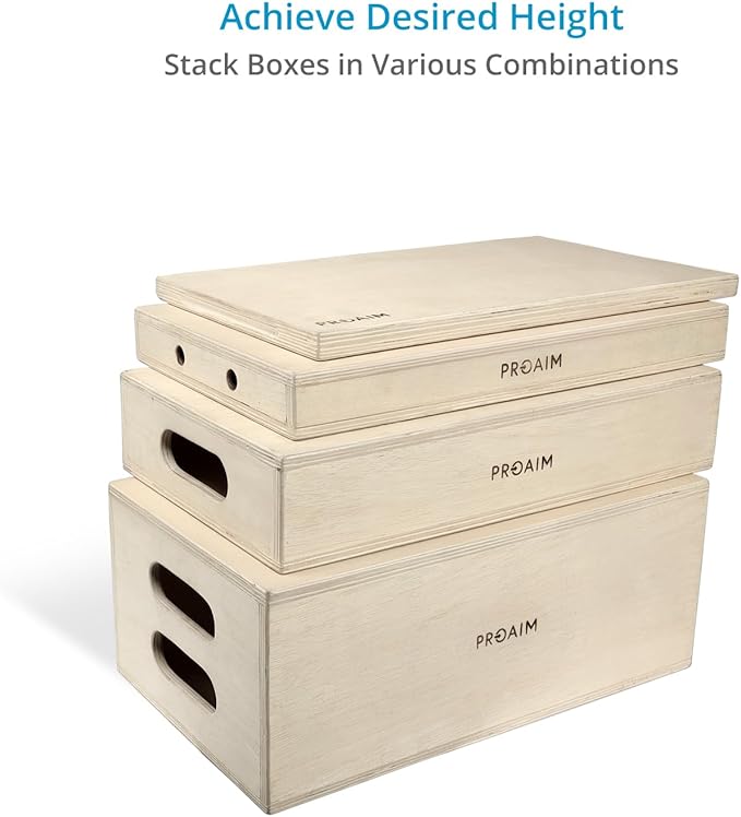 PROAIM Full Set of 4 Standard White APPL-Boxes for Studio, Film Set & Photography. Multi-Use Wooden Boxes. Use them for Propping, Levelling, Standing. Full, Half, Quarter & Pancake (AB-SET4-WH)