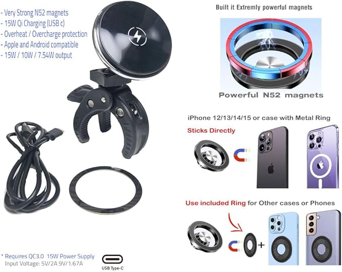 Phone Holder Compatible with Lexus is - 2014-2027 | Mount Compatible with Magsafe, Wireless Charging, Magnetic and clamp on