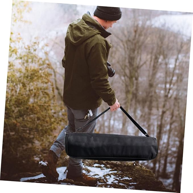 Homoyoyo Tripod Carrying Case and Photography Lighting Bag with Shoulder Strap 40cm Lightweight Portable Padded Organizer for Outdoor Camera Equipment Black