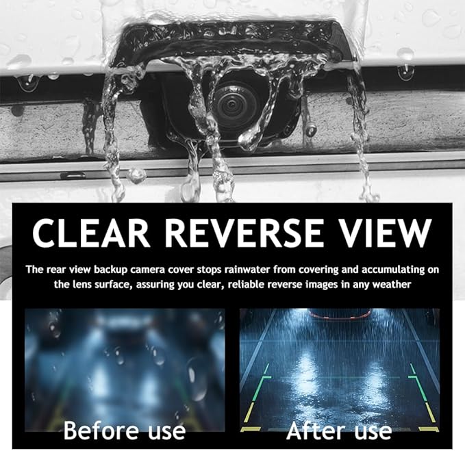 2PCS Carbon Fiber Backup Camera Rain Shield,Backup Camera for Car Anti-Rain Cover,Non-Destructive Adhesion Waterproof Cover for Reverse Cameras as Car Modification Accessories