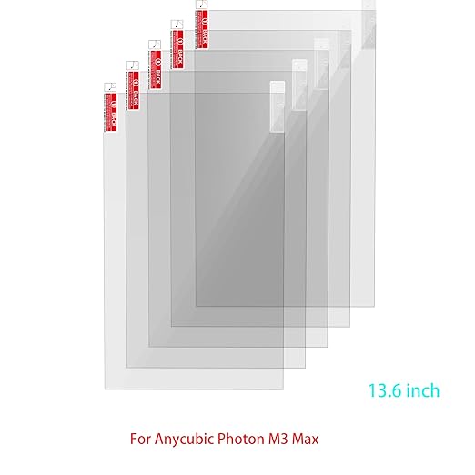 KOYOFEI 5PCS Screen Protector for M7 Max LCD Resin 3D Printers, Screen Protective Film for Anycubic Photon M3 Max, M7 Max 13.6 inch 6K Resin Mono Screen 3D Printers
