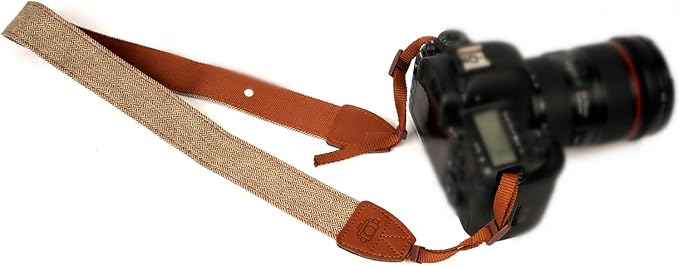 WANBY Camera Strap Brown Canvas Neck Shoulder Strap with Quick Release Buckles for DSLR SLR