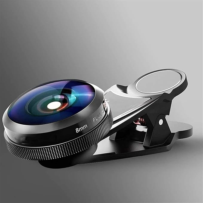 KouRy Phone Camera Lens Kit, 4K HD 8mm 235° Full Screen Fisheye Phone Lens,for Most Smart Phones,Easy to Use and Carry,Suitable for Daily Life/Outdoor Travel Lens