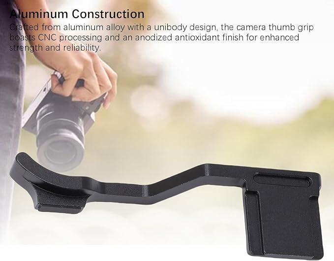 Yunir X T50 Thumb Up Grip for Fuji X T50 Camera Only,Aluminum Alloy Metal Thumb Grip with Hot Shoe Cover Protector Thumb Rest Support Holder,Not Affect The Use of XT50 Camera Buttons (Black)