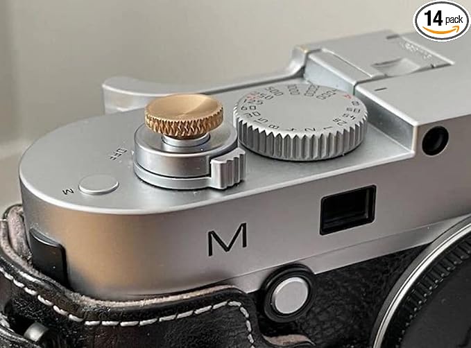 YEWOOP Lf-B Metal Brass Knurled Concave Shutter Release Button Compatible with Fujifilm, Hasselblad, Rolleiflex, Nikon Better Balance & Grip Convenience
