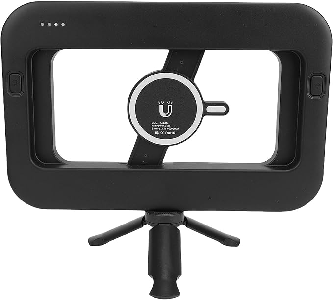 Smartphone Video Rig with RGB LED Light, 2500-6500K Adjustable Handheld Stabilizer, Magnetic Phone Mount for Content Creators, Cell Phone Handheld Stabilizer