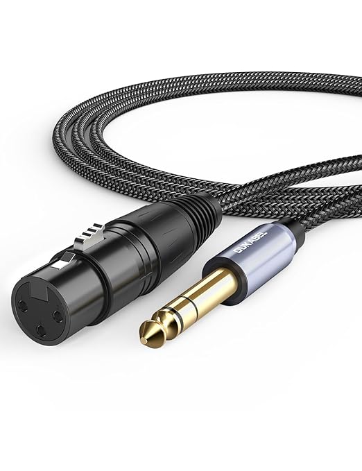 DUKABEL 1/4" TRS to XLR Adapter, Microphone Cable, 8FT/2.4Meters Balanced 6.35mm Male to XLR Female Audio Cord for Mixers, Speaker, Amplifiers, Mics