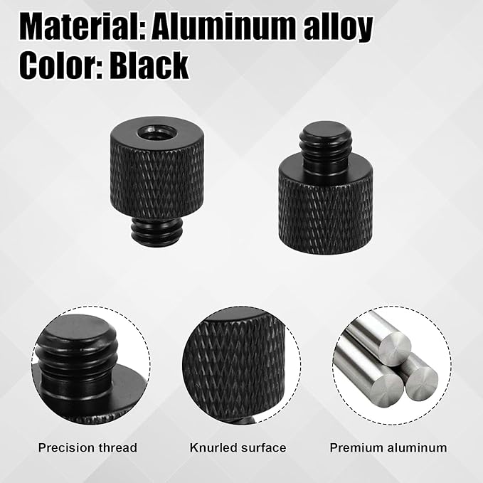 8pcs Mic Stand Adapter, 4 3/8 Female to 1/4 Male Mic Screw Adapter & 4 1/4 Female to 3/8 Male Mic Mount Adapter Camera Screw Adapter Thread for Microphone Stand Tripod