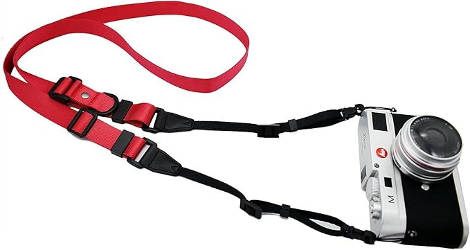 AOLLCCAE Camera Strap, Quick Adjustable Shoulder Sling Camera Neck Shoulder Strap for Leica Fuji Pentax Canon Micro Single and DSLR Camera Red