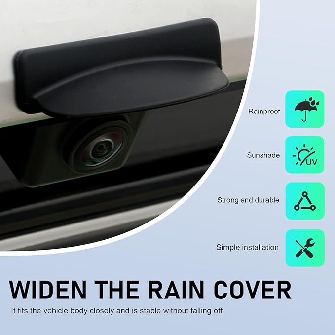 Car Backup Camera Rain Shield, Silicone Rear View Camera Anti-Rain Cover, Rainproof Protector for Enhanced Reverse Visibility, Universal for Cars, Trucks, SUVs (Black)