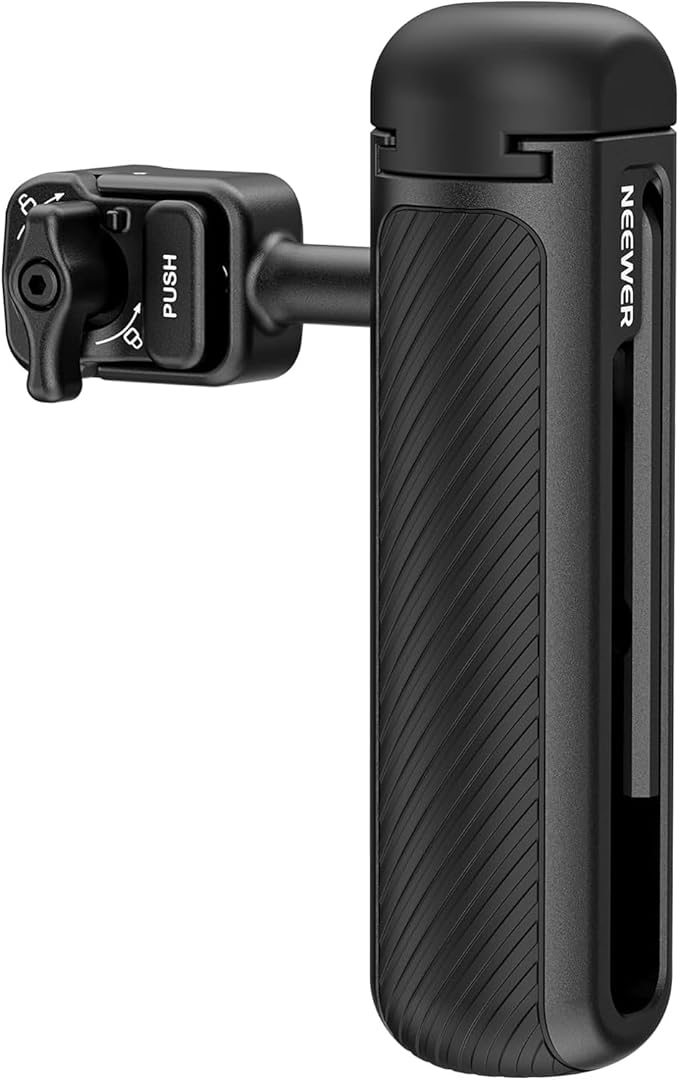 NEEWER PA045E Side Handle with Bluetooth Remote Shutter, Quick Release Clamp, Anti Off Cold Shoe for NEEWER 2nd Gen Phone Cage for 15 Pro/15 Pro Max/S24 Ultra, Silver Lock