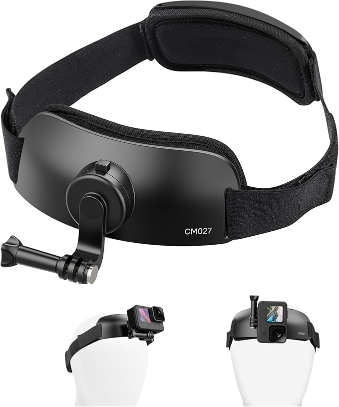 ULANZI CM27 2 in 1 Head Strap Mount for Action Camera - Quick Release Head Mount Set Support Vertical Shots Vlog Video Accessories for Action Camera, Compatible with GoPro Hero 13, 12, 11, 10, 9, 8
