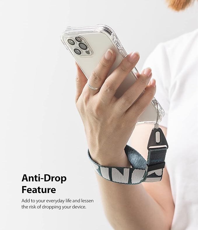 Ringke Hand Strap [Phone Wrist Strap] Designed for Camera Strap and Phone Strap, Adjustable Sturdy Universal Lanyard Compatible with Camera and Phone Case - Lettering Peacock Green