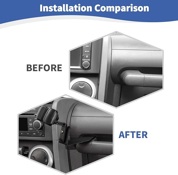 RT-TCZ for Jeep JK Multi-Function Phone Holder, JKU Radio Holder Walkies Talkie Mount Bracket for Jeep Wrangler JK JKU 2007 2008 2009 2010 Black Gray Accessories