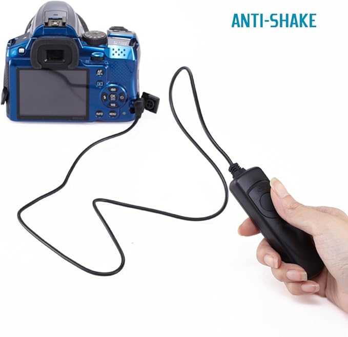 3.3ft Shutter Release Remote Control with 11.4ft Extension Cable 2.5mm, AFUNTA RS-60E3 Wired Remote Control Switch Cord Replacement Compatible 70D 100D 1200D Digital Camera DSLR