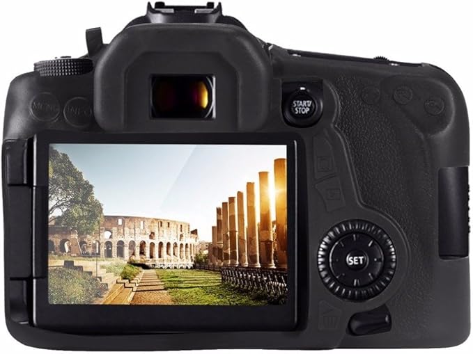 Professional Secure Silicone Camera Cases Bag Housing Rubber Body Skin for Canon EOS 70D Digital SLR Camera Protective Case (Black)