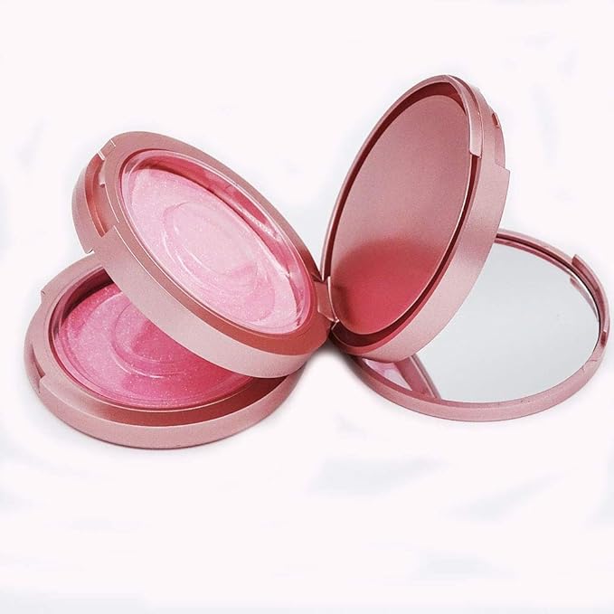 Eyelash Storage Box-2 Pack Eyelash Holder Case with Mirror 3Layers Circle Eyelash Box with Lash Holder Empty Makeup Case Travel for Women and Girls（Rose Gold)）