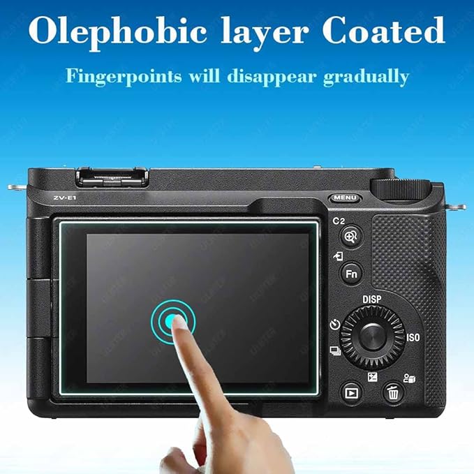 Screen Protector for Sony Alpha A7C II A6700 6700 7C II ZV-E1 ZVE1 A7C2 Camera & Hot Shoe Cover 0.3mm 9H Hardness Tempered Glass Cover Anti-Scrach Anti-Fingerprint Anti-Bubble [3+2 Pack]