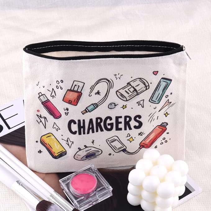 ShiQiao Spl Cable Organizer Bag Travel Accessories for Women Men Birthday Christmas Gifts for Daughter Son Friend Chargers Cable Storage Travel Makeup Bag Organizer Cosmetic Pouch Bags with Zipper