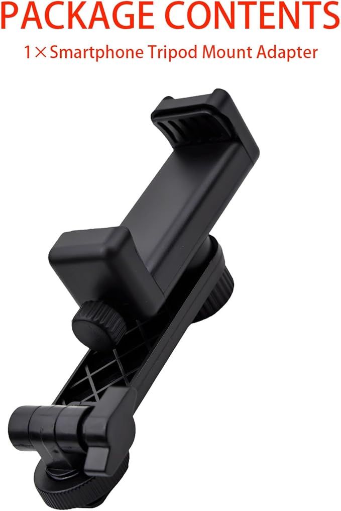 Heran Tripod Phone Mount for Camera, 360° Rotation Adjustable Cold Hot Shoe Smartphone Adapter Attachment Compatible with iPhone Samsung Sony Canon Nikon DSLR, Universal Accessories for Photography