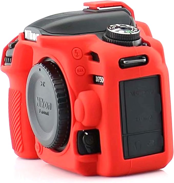 Professional Secure Silicone Camera Cases Bag Housing Rubber Body Skin for Nikon D7500 Digital SLR Camera (Red)