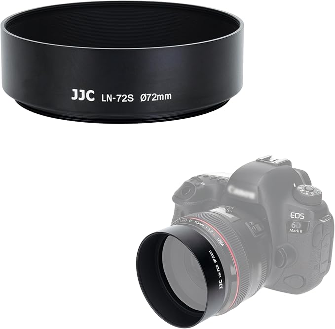 JJC 72mm Screw-in Mount Standard Aluminum Metal Lens Hood for Lenses with 72mm Front Filter Thread for Canon EF 50mm f/1.2L USM, EF 85mm f/1.2L II USM, Fujifilm XF 50-140mm f/2.8 R LM OIS WR Lens