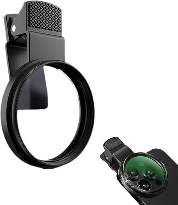 52mm Clip-on CPL Phone Camera Lens Filter–Universal CPL Filter Compatible with Smartphones, HD Polarizing Phone Lens to Reduce Glare Enhance Colors for Pro-Level Photos