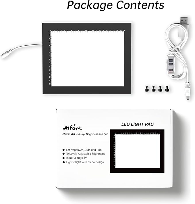 Magnetic Slide Viewer 8”x6” Light 5600K Ultra-Thin 10 Levels Adjustable Brightness Backlight for Slides and 35mm Film Negative Scanning