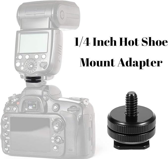 6 Pack 1/4" Cold Shoe Mount Adapter and 1/4" Hot Shoe Mount Adapter, 20 Screw Thread Cold Shoe Flash Stand Adapte for DSLR Camera Rig, Camera Flash Shoe Mounts for Tripod
