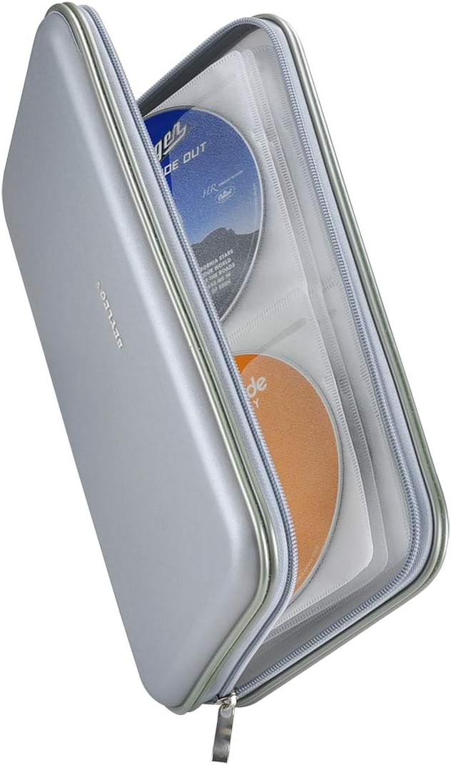 72 Capacity Heavy Duty CD DVD Blu-ray Media Case Storage Holder Organizer Wallet (Silver)
