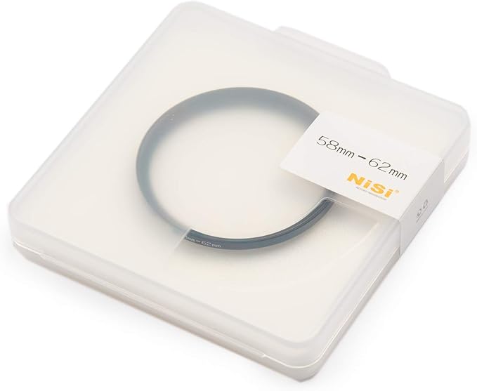 NiSi 58-62mm Pro Step-Up Ring - Threaded Stepping Adapter, 58mm Male Lens Attachment 62mm Female Filter and Accessory Thread - Anodized Aluminum, Matte Black Finish