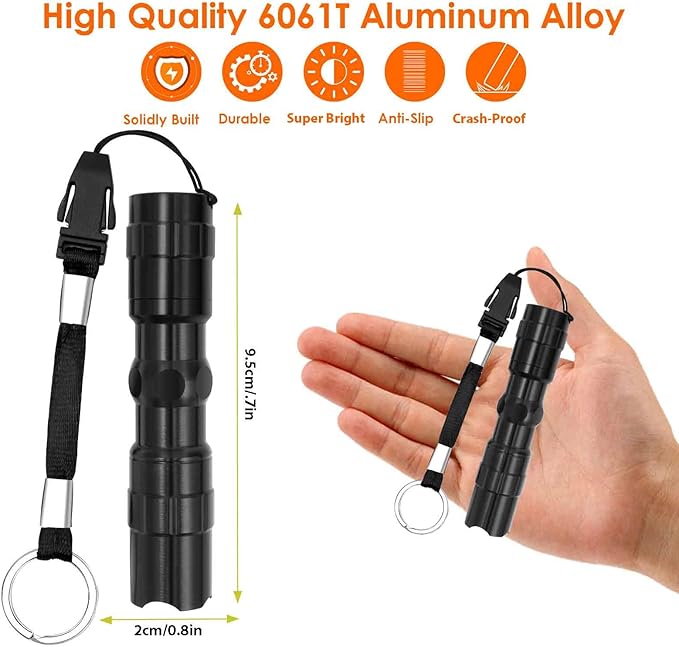 LED Flashlights, Tactical Flashlight Mini with High Lumen, Camping Handheld Pen Light, Powerful Super Bright Versatile Flash Light for Outdoor, Home, Cycling, Hiking, Emergency