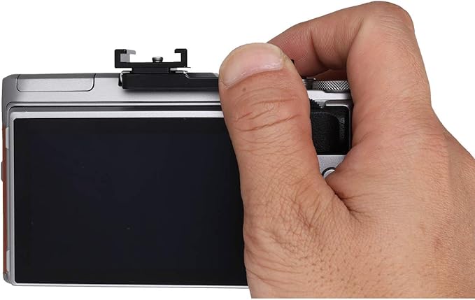 Hot Shoe Thumb Up Rest Hand Grip,with Cold Shoe， Compatible with Olympus Fuji