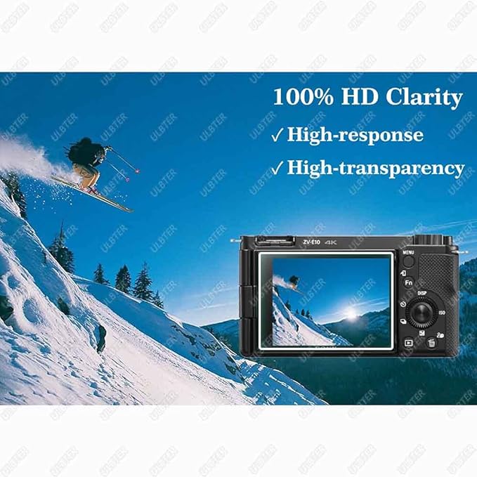Screen Protector for Sony Alpha ZV-E10 ZVE10 ZV-1F ZV1F ZV-1 II ZV-1 ZVI ZV1II [Not for ZV-E10 II]Camera & Hot Shoe Cover ,ULBTER 0.3mm 9H Hardness Tempered Glass Cover Anti-Scrach Anti-Bubble [3+2 Pack]