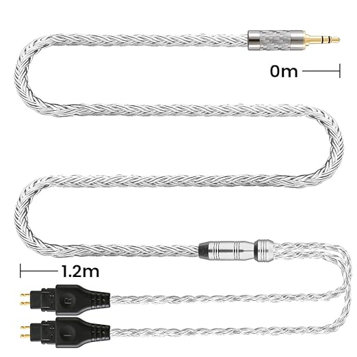 Replacement Cable for SENNHEISER Headphones HD650 HD600 HD580 HD535 HD545 HD565 HD265 with 3.5mm (1.2m, 3.5mm 3poles)