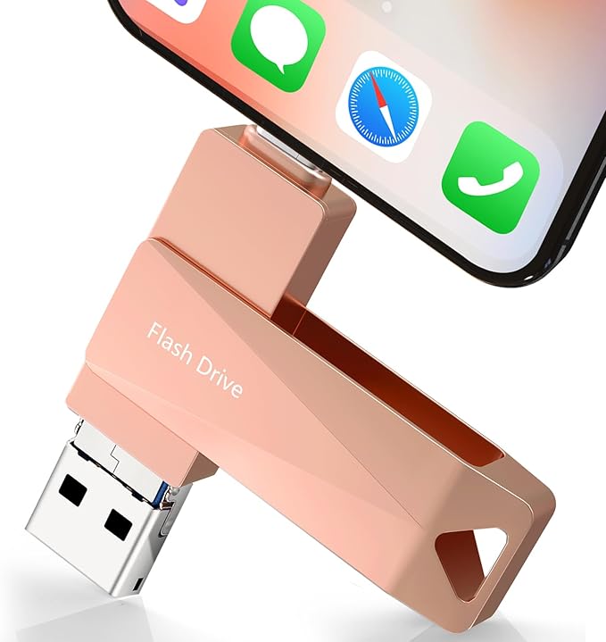 512GB Photo Stick for Phone, Qainerly USB Flash Drive for Phone All Models, 4-in-1 Design Transfer Storage, iPad/PC/Android