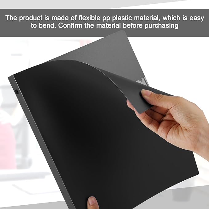 Henoyso 36 Pcs 3 Ring Binder 1/2'' Round Fits Letter Size 8.5'' x 11'' Paper Plastic Flexible Binder Holds 140 Sheets with 1 Pockets Versatile Organizer for Home Office School (Black)