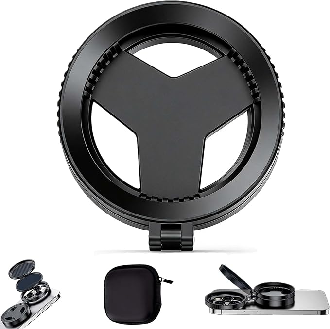 Anti-Glare Magnetic Phone Filter, Circular Polarizing Filter, Anti-Glare, Reduces Reflections Enhances Colors, Professional 52mm Polarizing Filter,Compatible with Most Mobile Phones (1 Set)