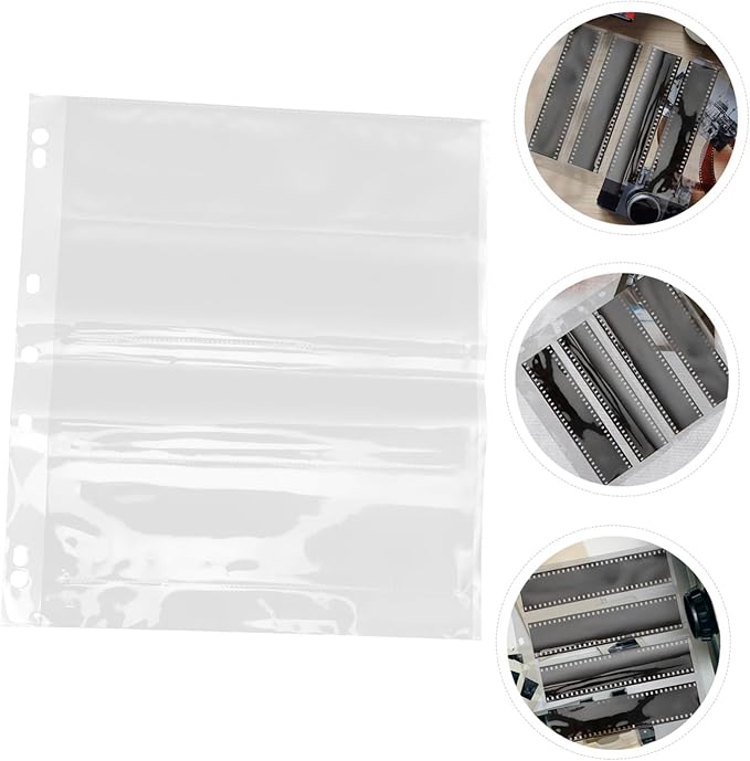 Professional Negative Film Sleeves 10pcs Heavy Duty Archival Photo Sleeves Waterproof Document Bags Fit Standard Binders for Storage