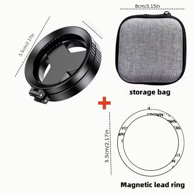 Anti-Glare Magnetic Phone Filter,2026 Upgraded Anti Glare Filter for Phone Camera,Professional 52mm Polarizing Filter,Reduces Reflections Enhances Colors (2pcs)