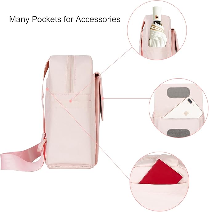 Camera Bag Crossbody Small Cute Camera Bag Purse for Women Waterproof Leather Travel Shoulder Case Sling Designer for Mirrorless or DSLR SLR Pink
