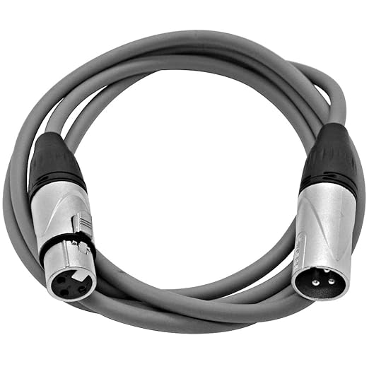 Seismic Audio - SAXLX-6Gray-6Pack - 6 Pack of 6 Foot Gray XLR Patch Cables - 6' Mic Cords - 3 Pin XLR Male to Female Microphone Cables