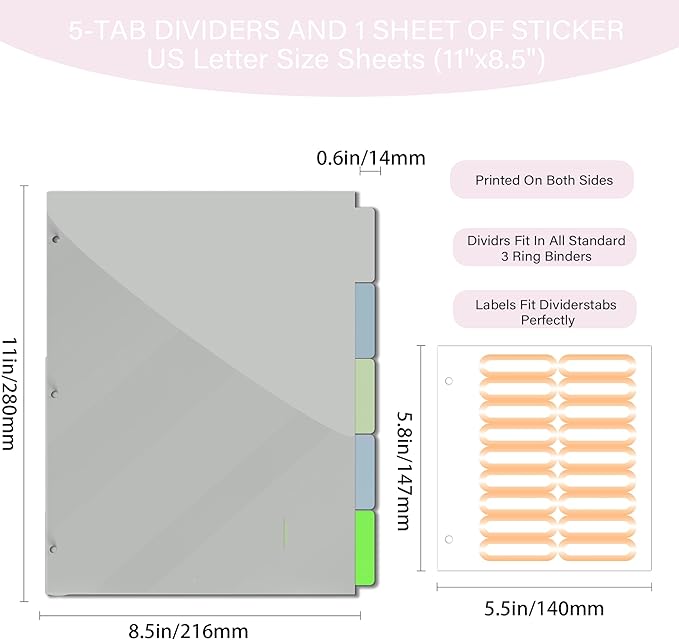 Etzul 3 Ring Binder 1 inch with Clipboard - Pink & White Grid Design, Includes Dividers, File Bag & Spine Label - Ideal for Students and Professionals, Holographic Waterproof Film
