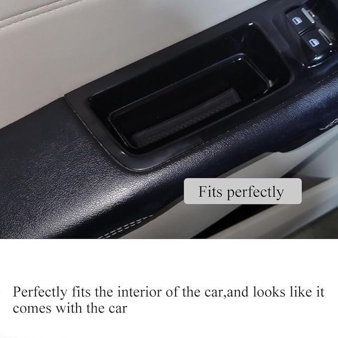 Vesul Front Row Door Side Storage Box Compatible with Ford Edge 2015-2025 Armrest Phone Container Door Organizer Handle Pocket ABS Tray Insert Glove Pallet