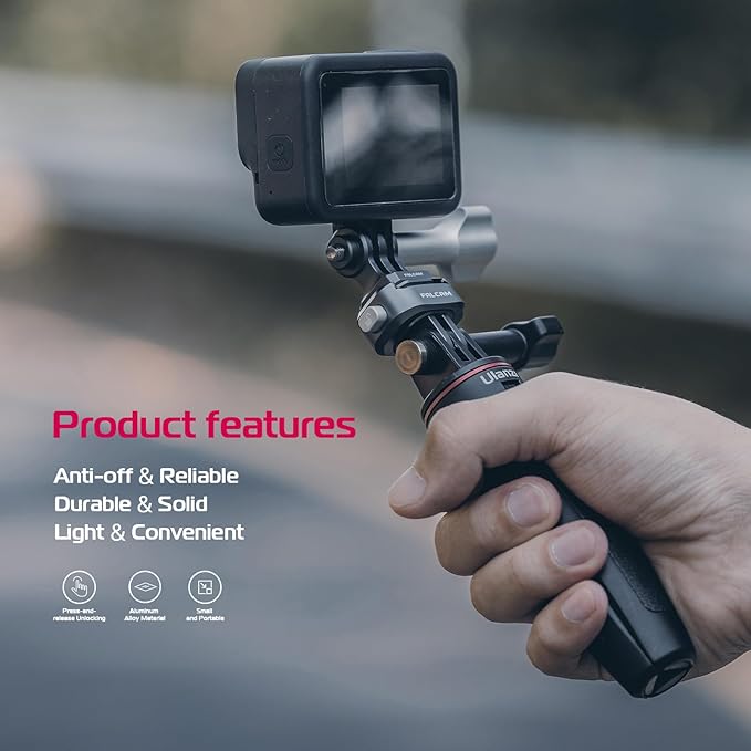 ULANZI F22 Quick Release Kit, Action Camera Adapter with 1/4" Screw, Compatible w Action Cam Series, DJ OSMO Action Series & Insta etc. Vlog, Livestreaming,Video Recording Photography Accessories.